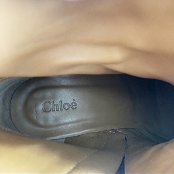 Chloe Calfskin Leather Deep Purple Orson Lace Up Heeled Booties EU 40/US 10 - Picture 9 of 14